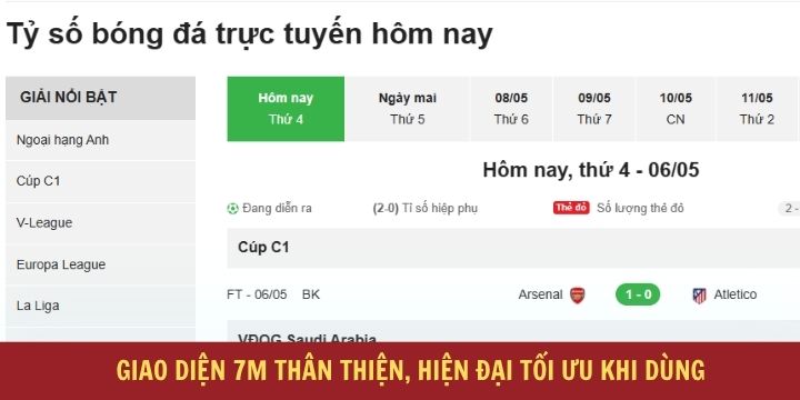 Giao diện được 7m xây dựng trực quan, đẹp mắt